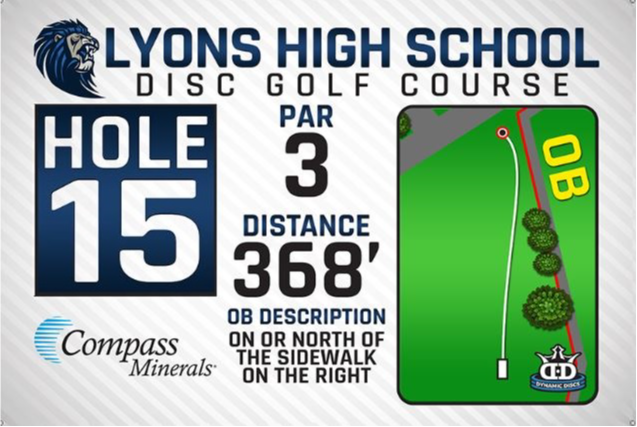 Lyons High School DISC Golf Course Hole 15