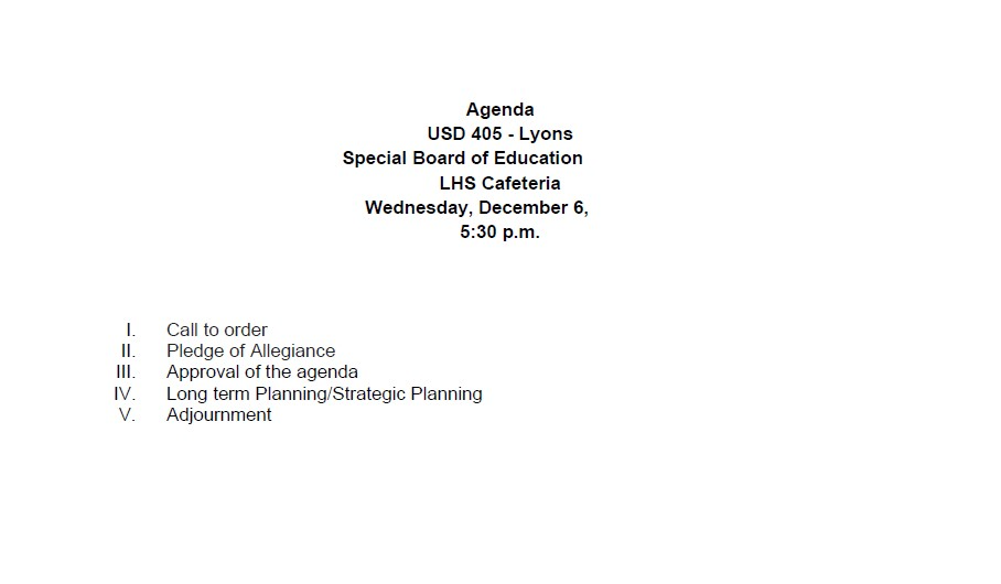 December 6, 2023, BOE RNR and Budget Hearing Public Agendas 6:00  PM An ADA compliant PDF is in the link above this image