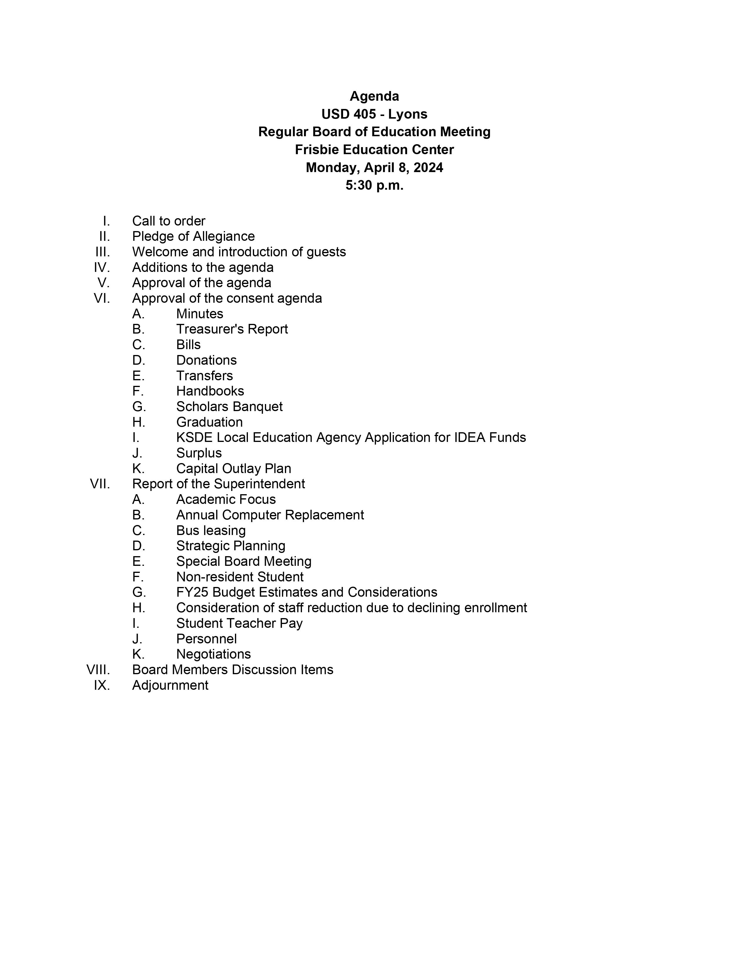 April 8th, 2024, BOE  Nonresident Hearing Agenda 5:30 PM An ADA compliant PDF is in the link above this image.