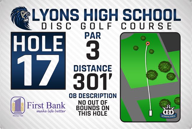 Lyons High School DISC Golf Course Hole 17