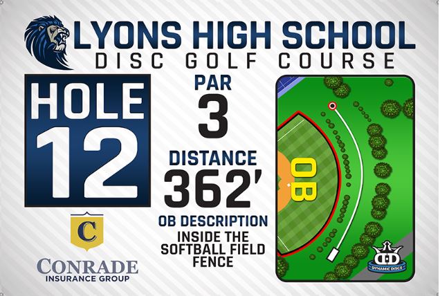 Lyons High School DISC Golf Course Hole 12