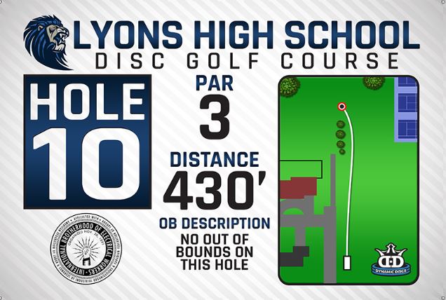 Lyons High School DISC Golf Course Hole 10