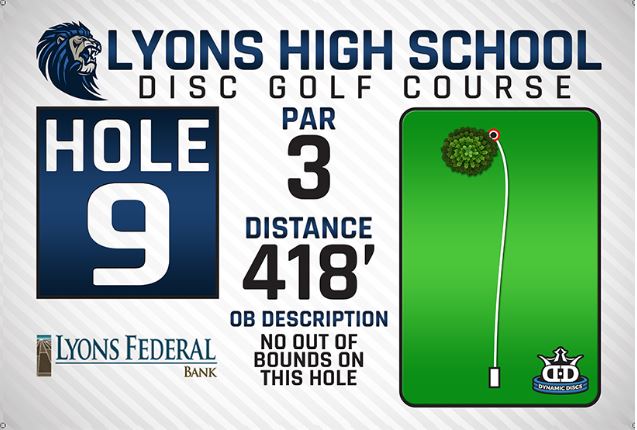 Lyons High School DISC Golf Course Hole 9
