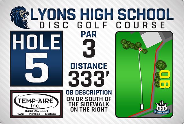 Lyons High School DISC Golf Course Hole 5