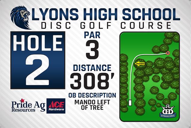 Lyons High School DISC Golf Course Hole 2