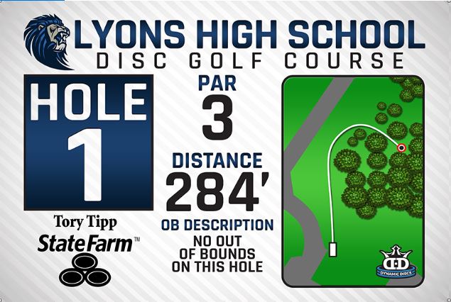 Lyons High School DISC Golf Course Hole 1