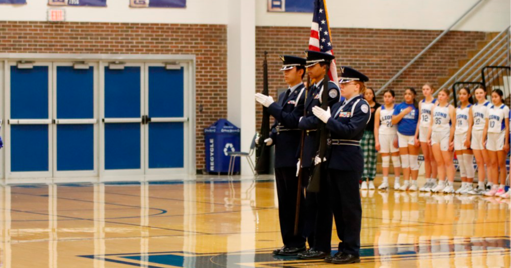 ROTC Flag Ceremony at basketball game