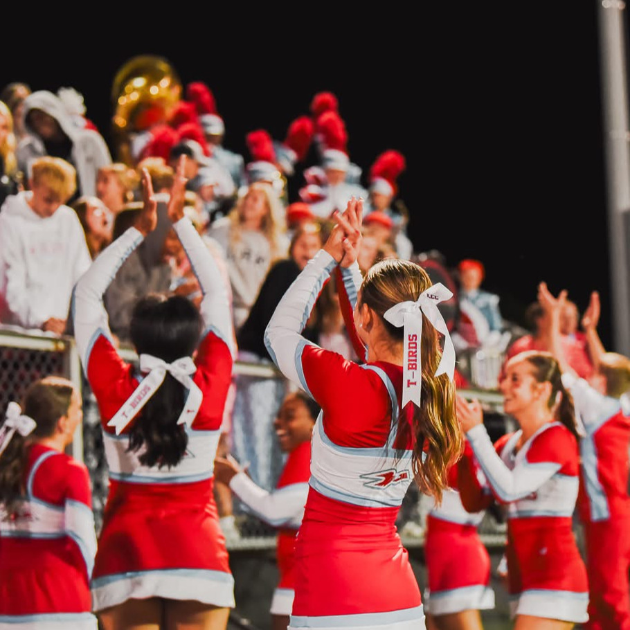 cheerleaders and student section