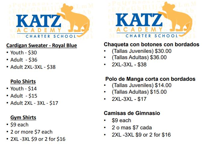 Katz Academy Uniform Costs
