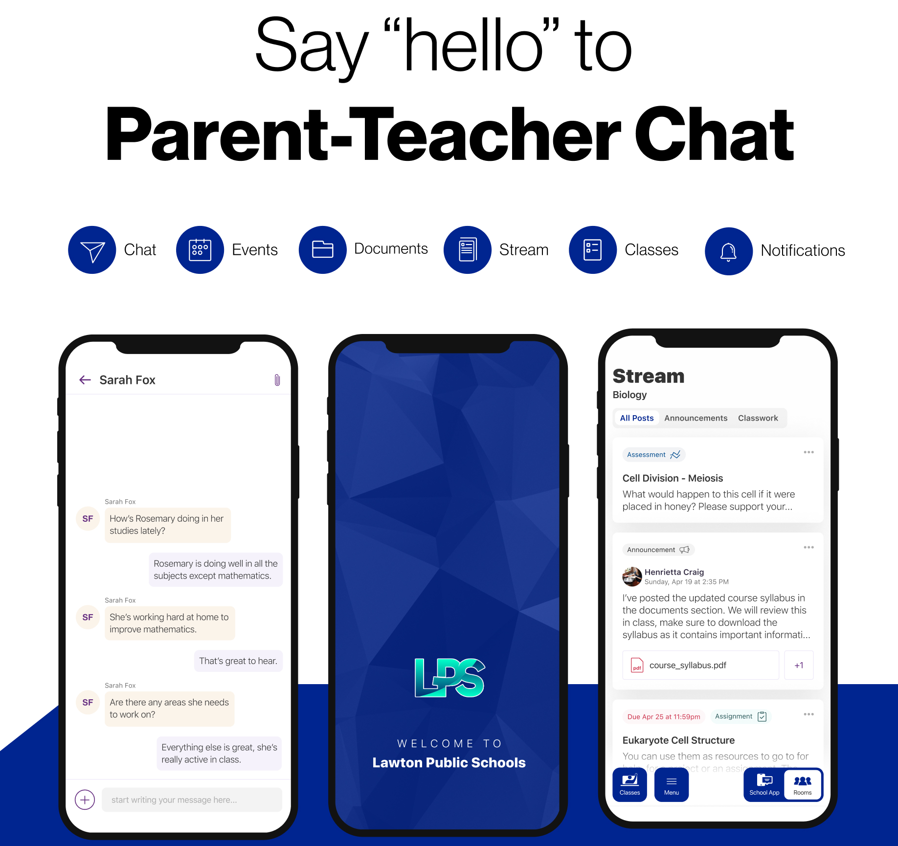 Say hello to parent-teacher chat in the LPS app!