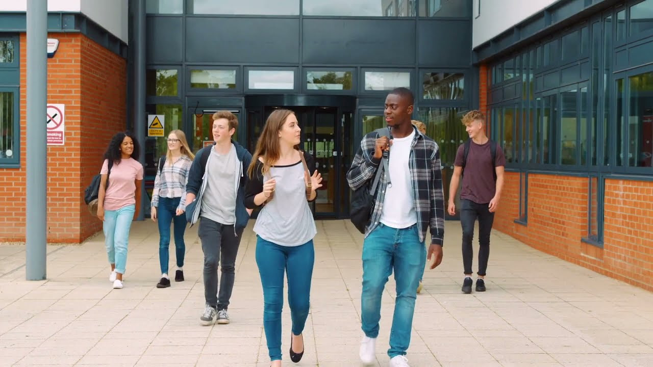 students walking