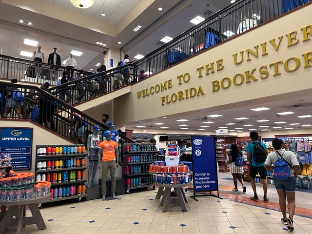 students at the university bookstore