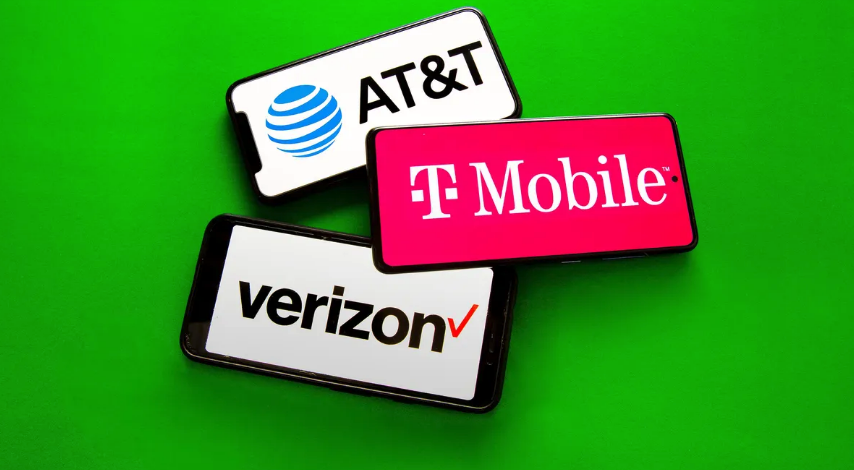 Att, Verizon and T-Mobile Logos