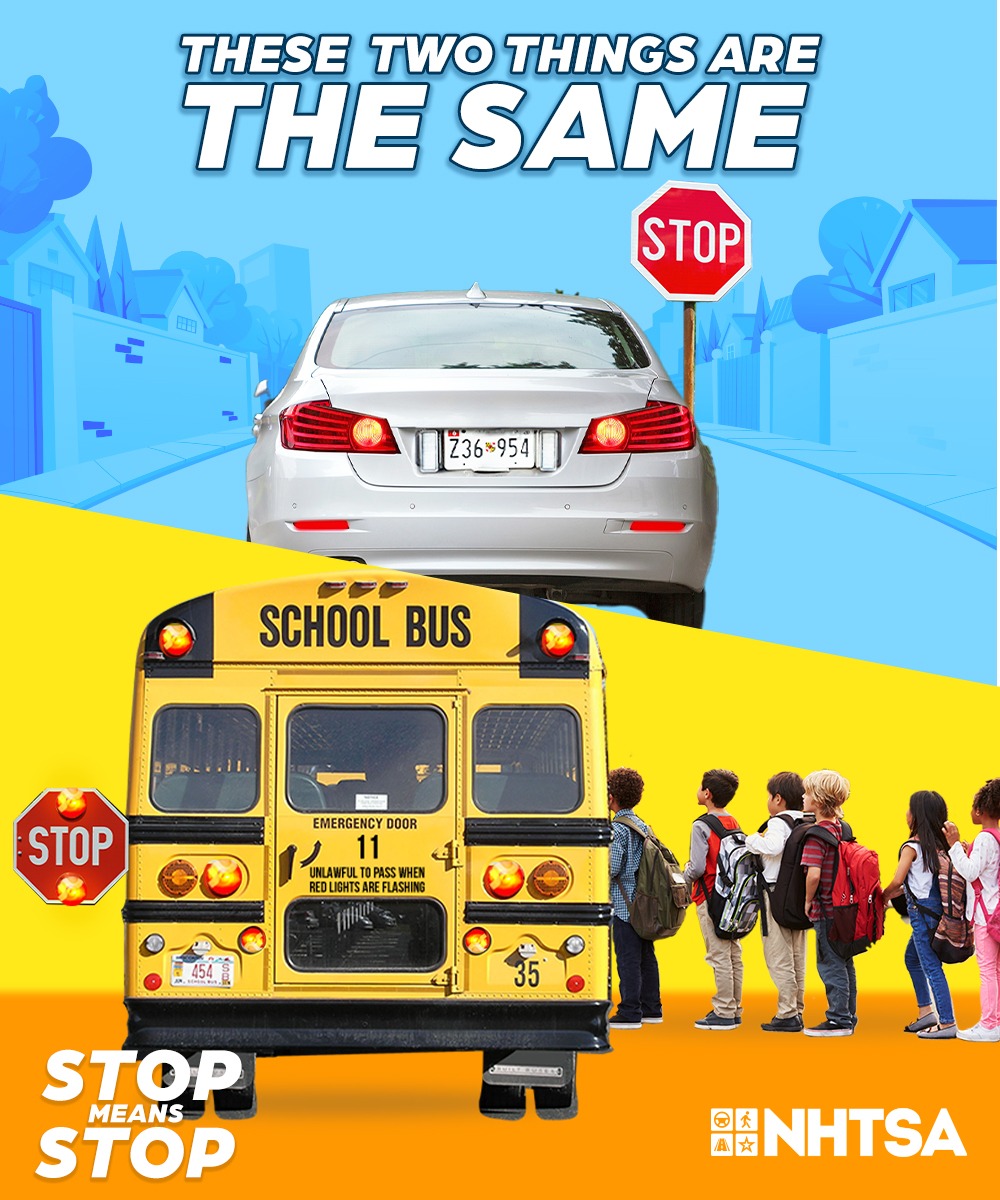 Stop arm School bus