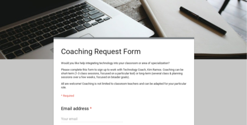 Screenshot of Request Form
