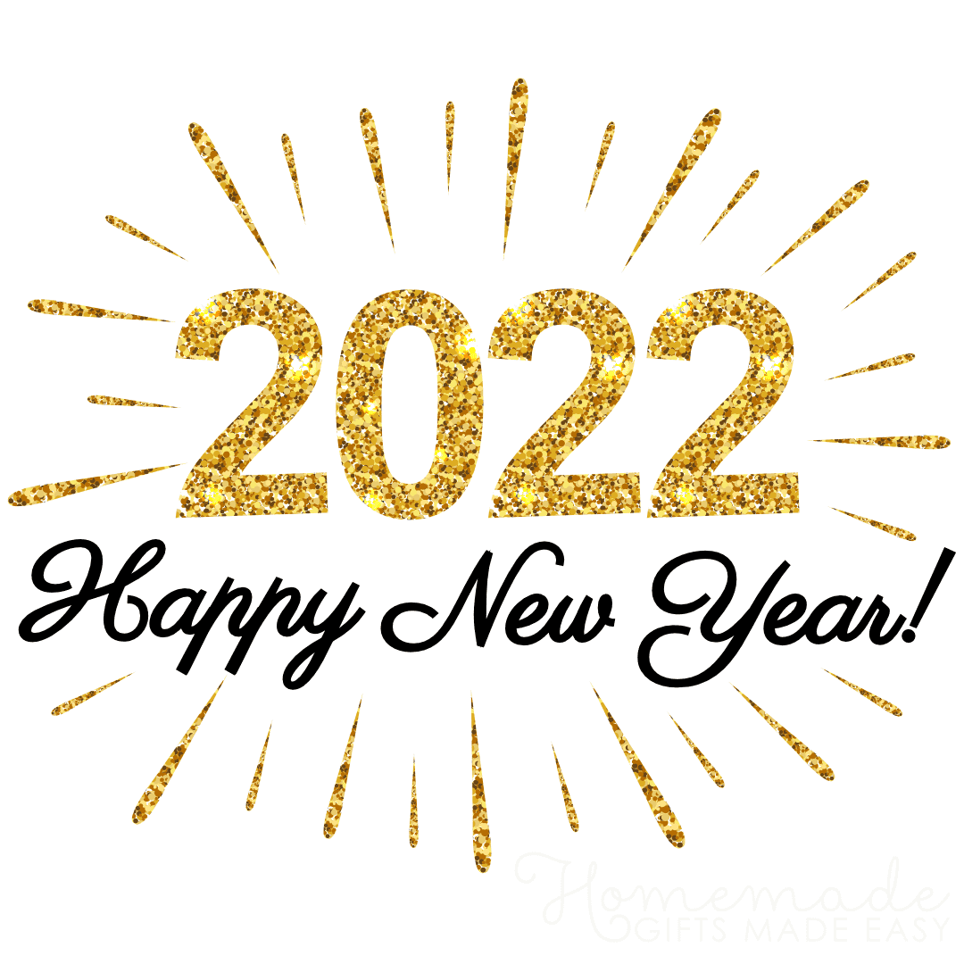 Happy New Year image with 2022 sparkles and glitter