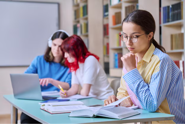 student studying