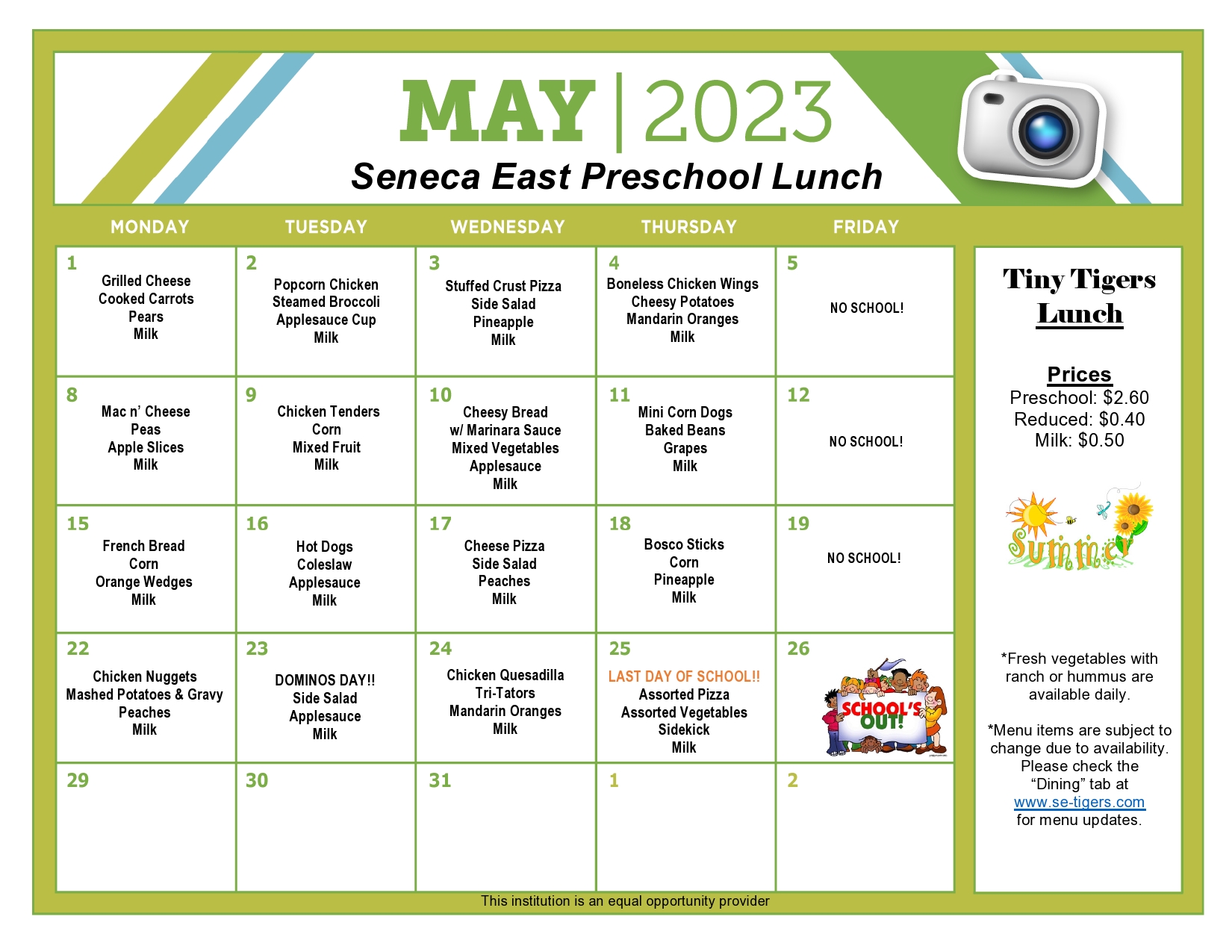 May Pre-K Lunch