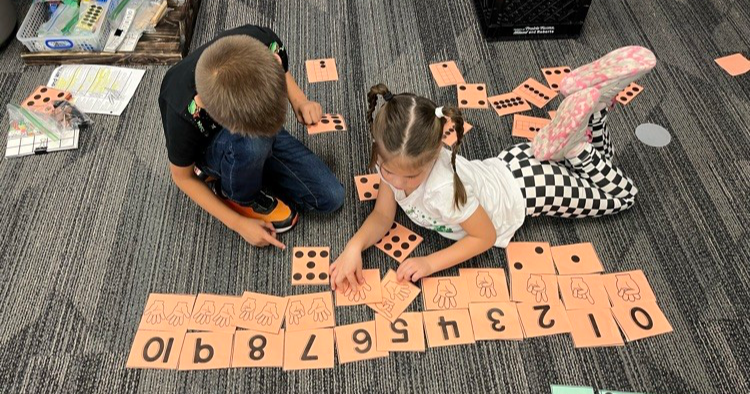 students working in class