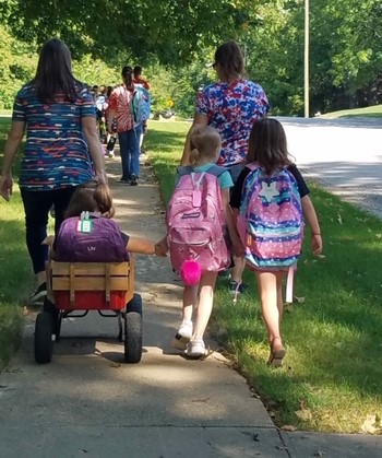 photo of students walking to school