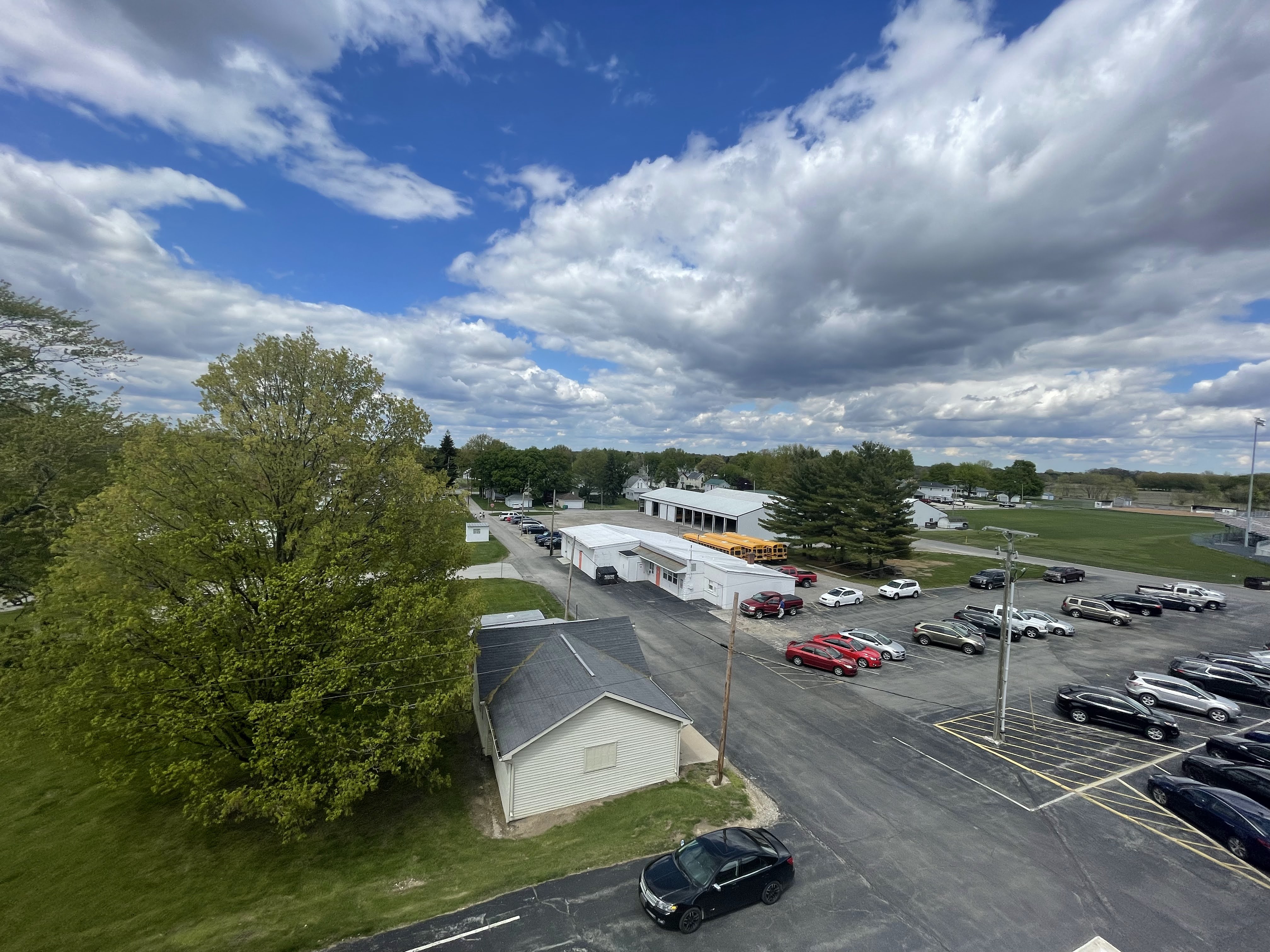 "Birds-eye view" of parking lot prior to construction starting