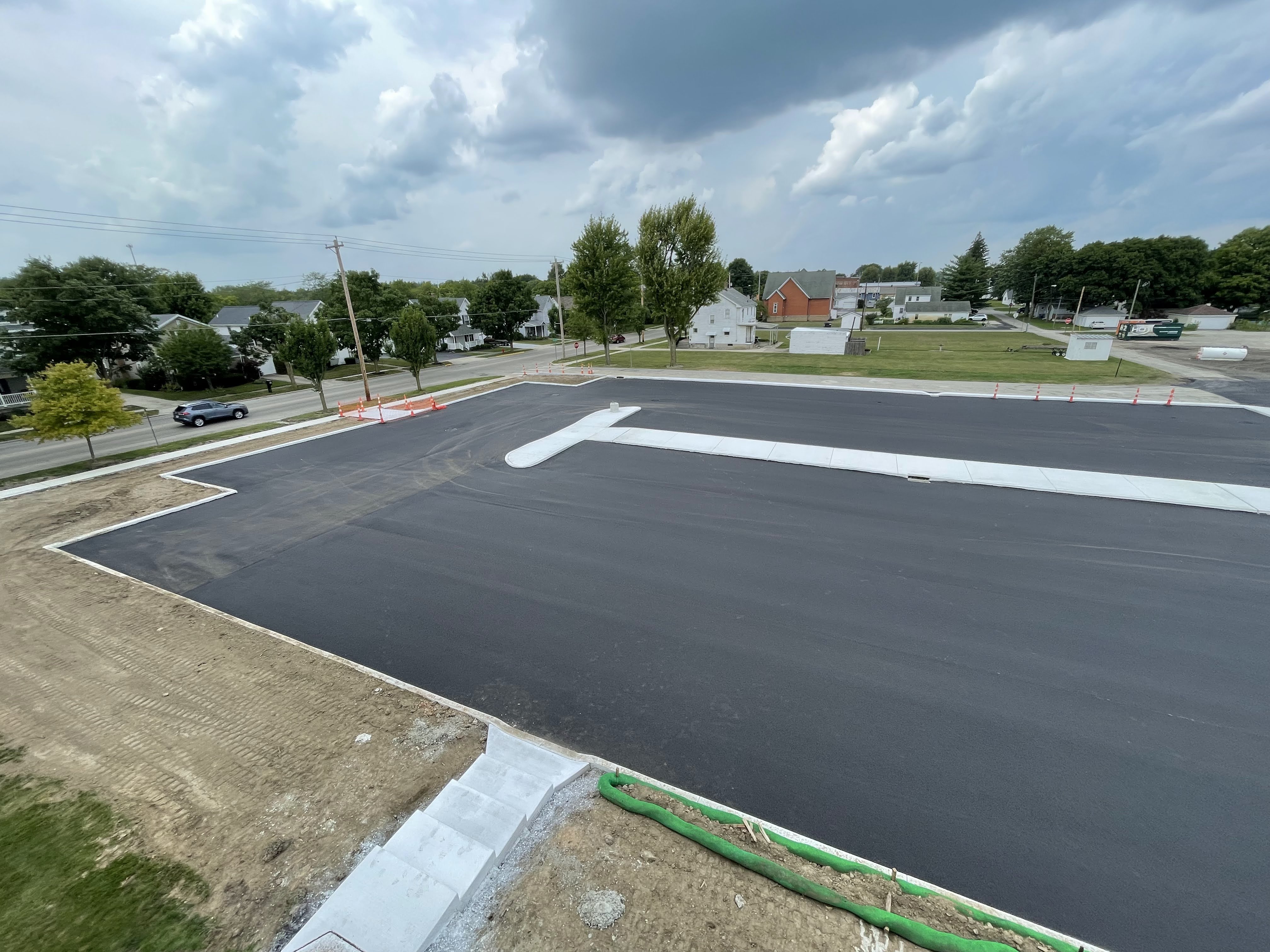 Asphalt complete in parking lot