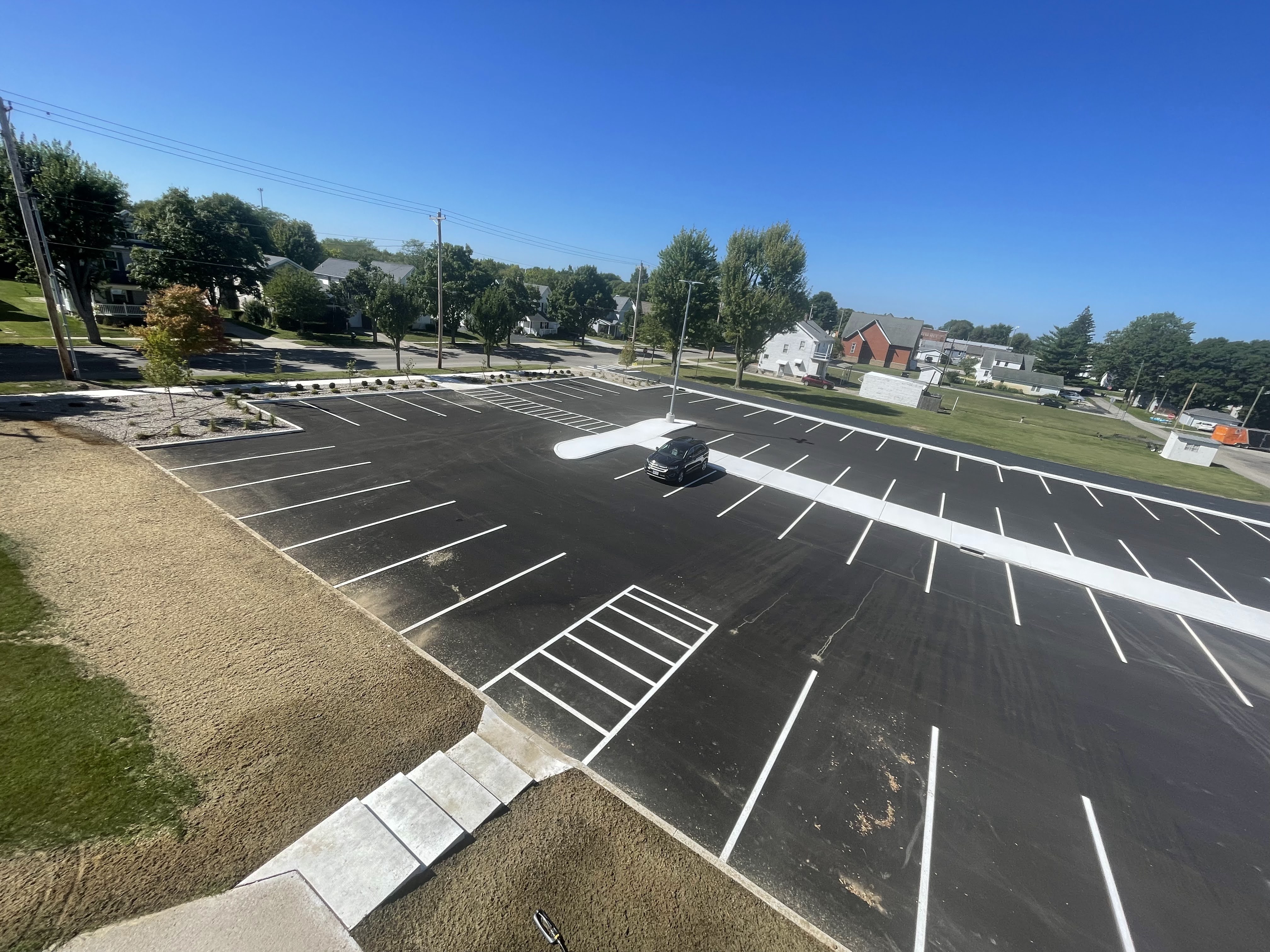 Front of Parking Lot with Landscaping