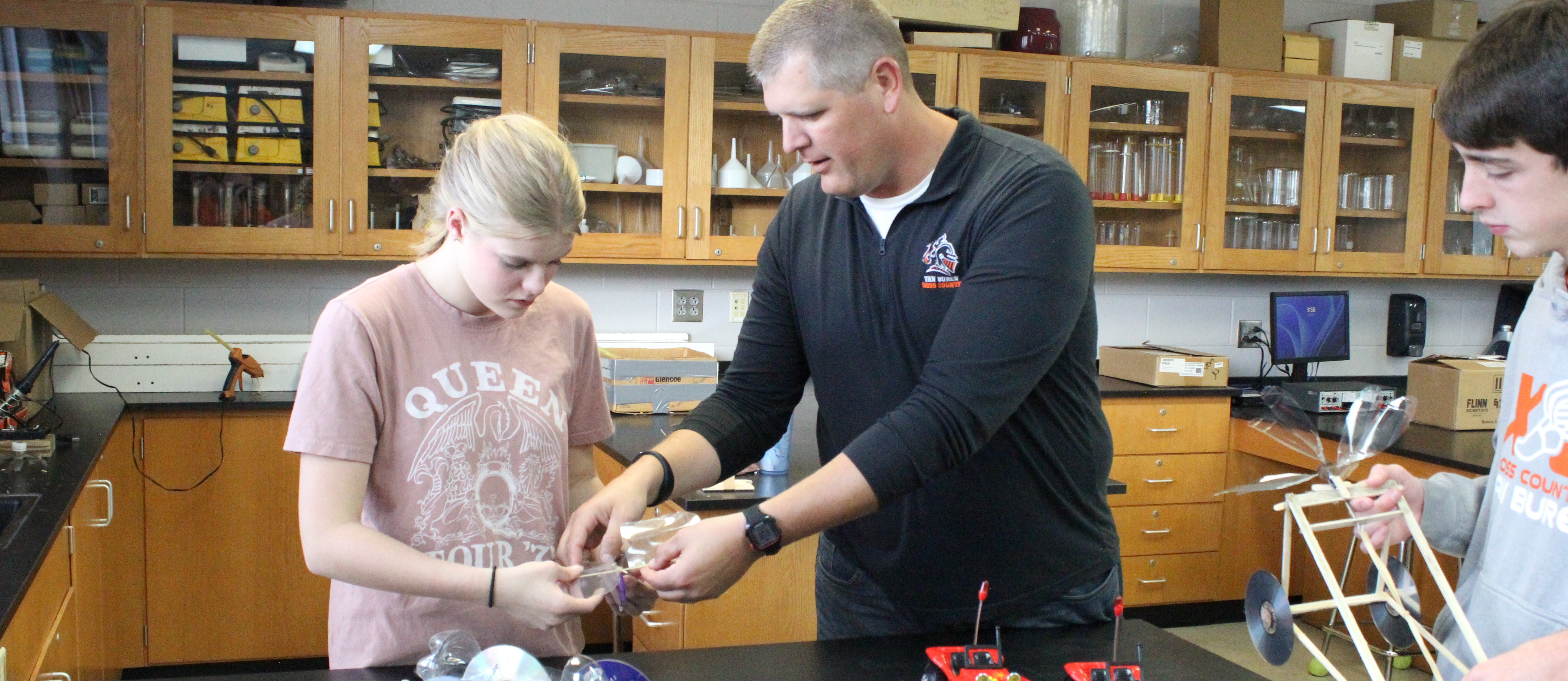 VBHS students testing their model cars