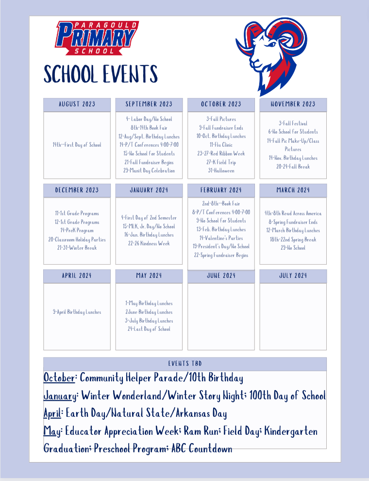 Primary School Events 23-24