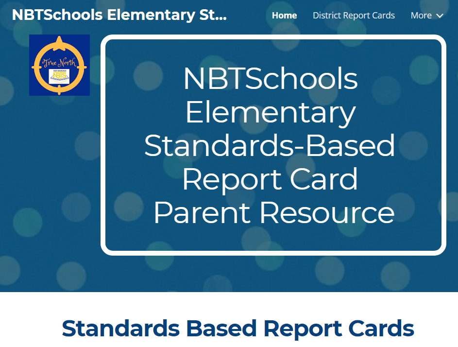 NBTSchools Elementary Standards-Based Report Card Parent Resource