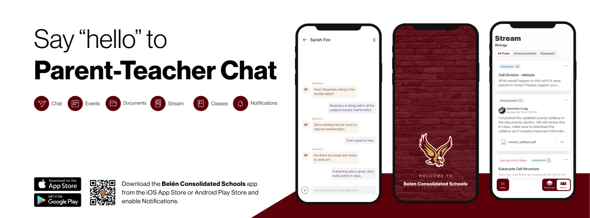 say hello to parent teacher chat