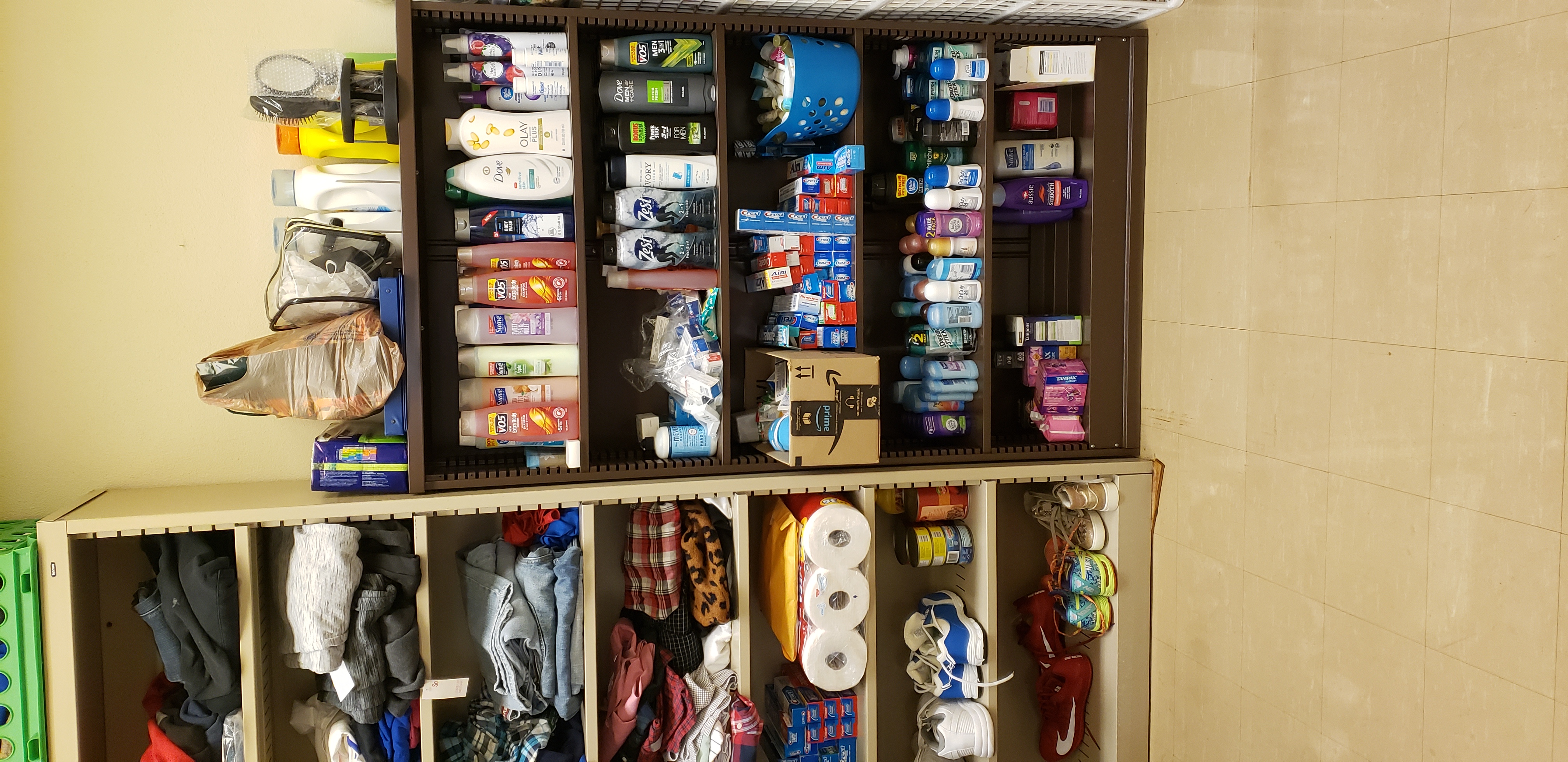 The stocked shelves of the MCUSD 6 Caring Closet