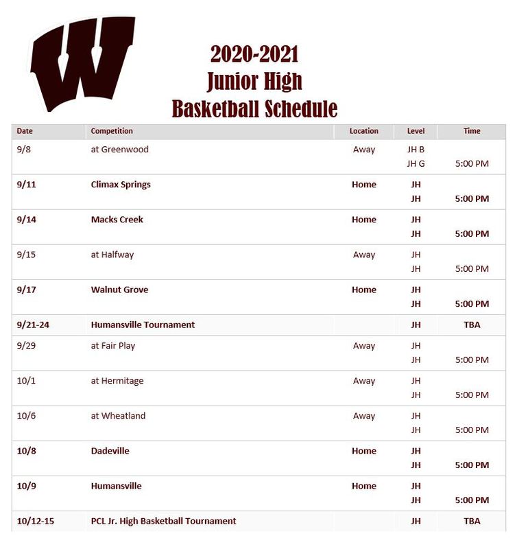 Junior High Boys Basketball Weaubleau RIII School District
