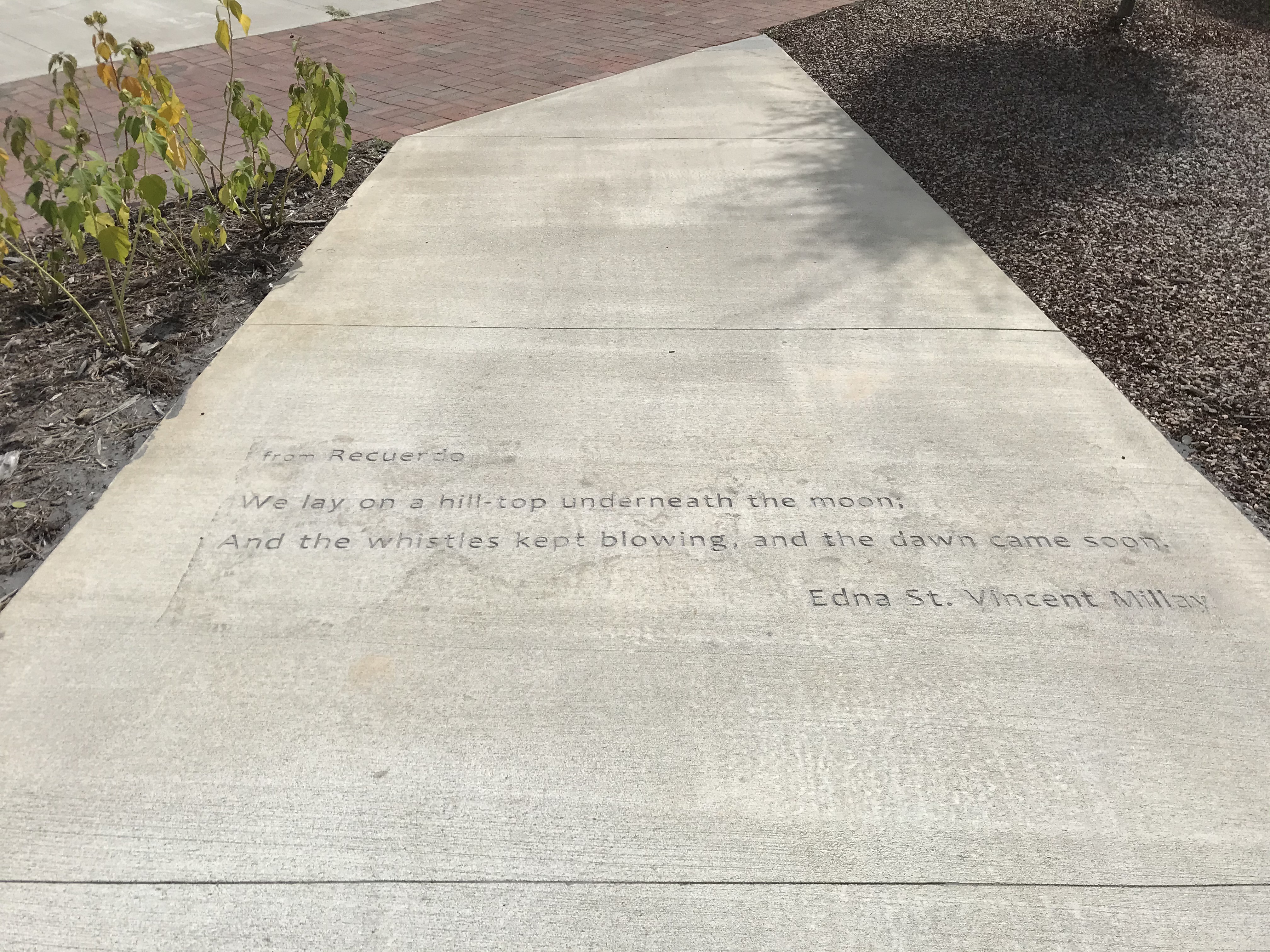 poetry on sidewalk