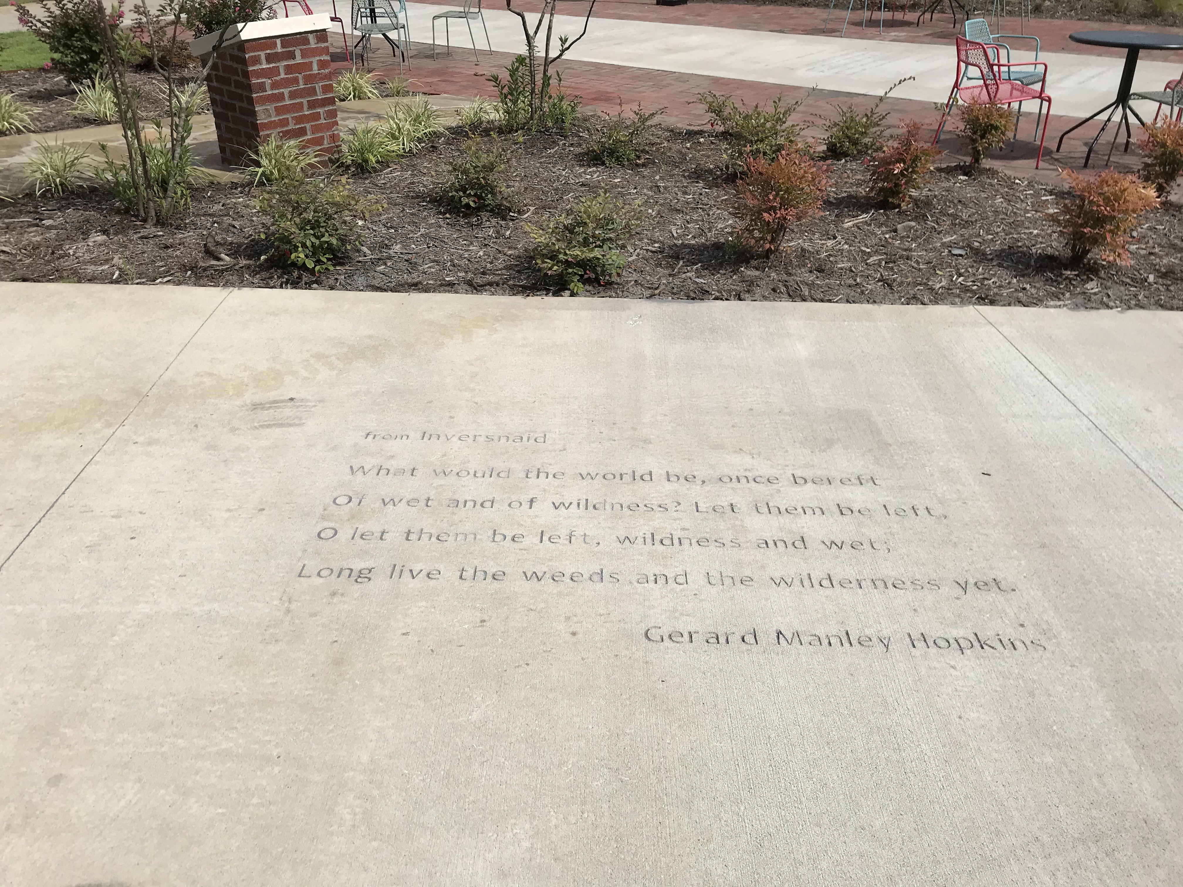 poetry on sidewalk