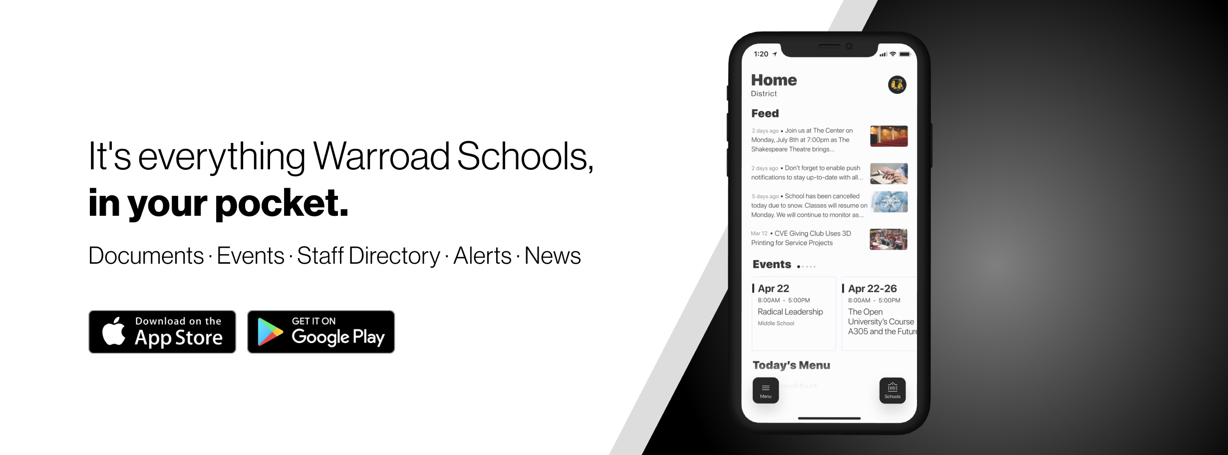 Warroad Schools App advertisement