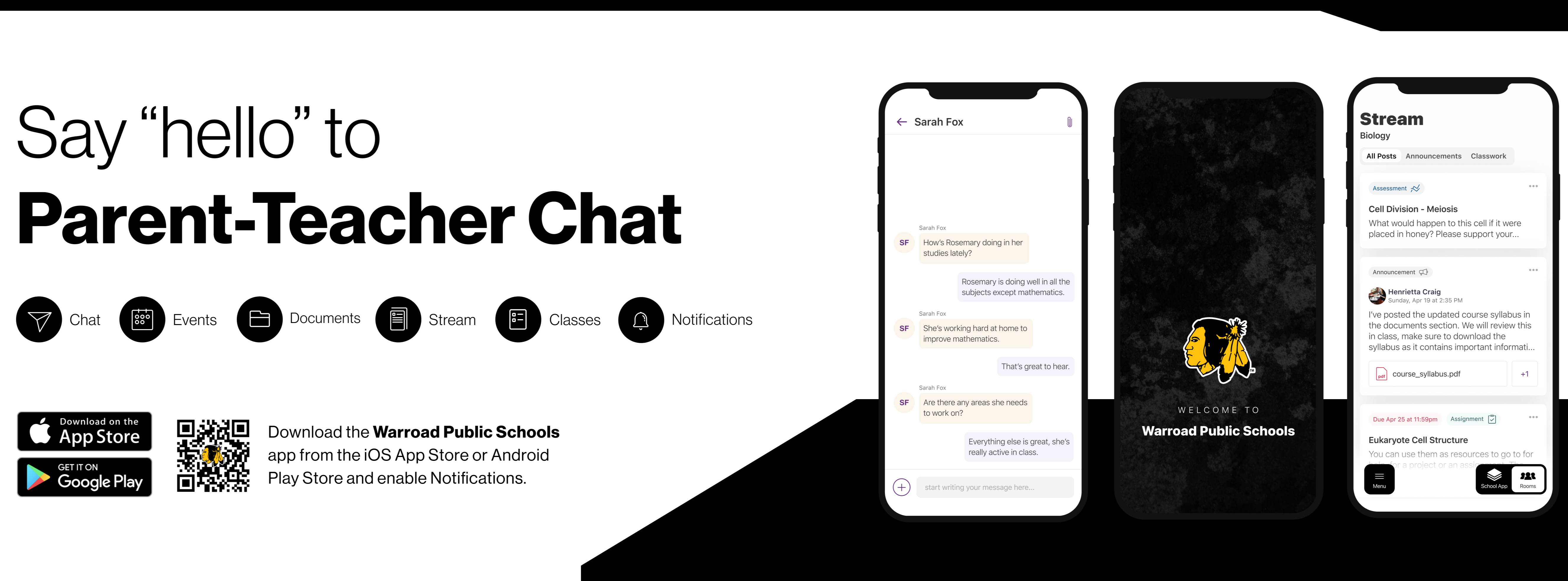 Say 'hello' to parent-teacher chat in the Warroad Public Schools app