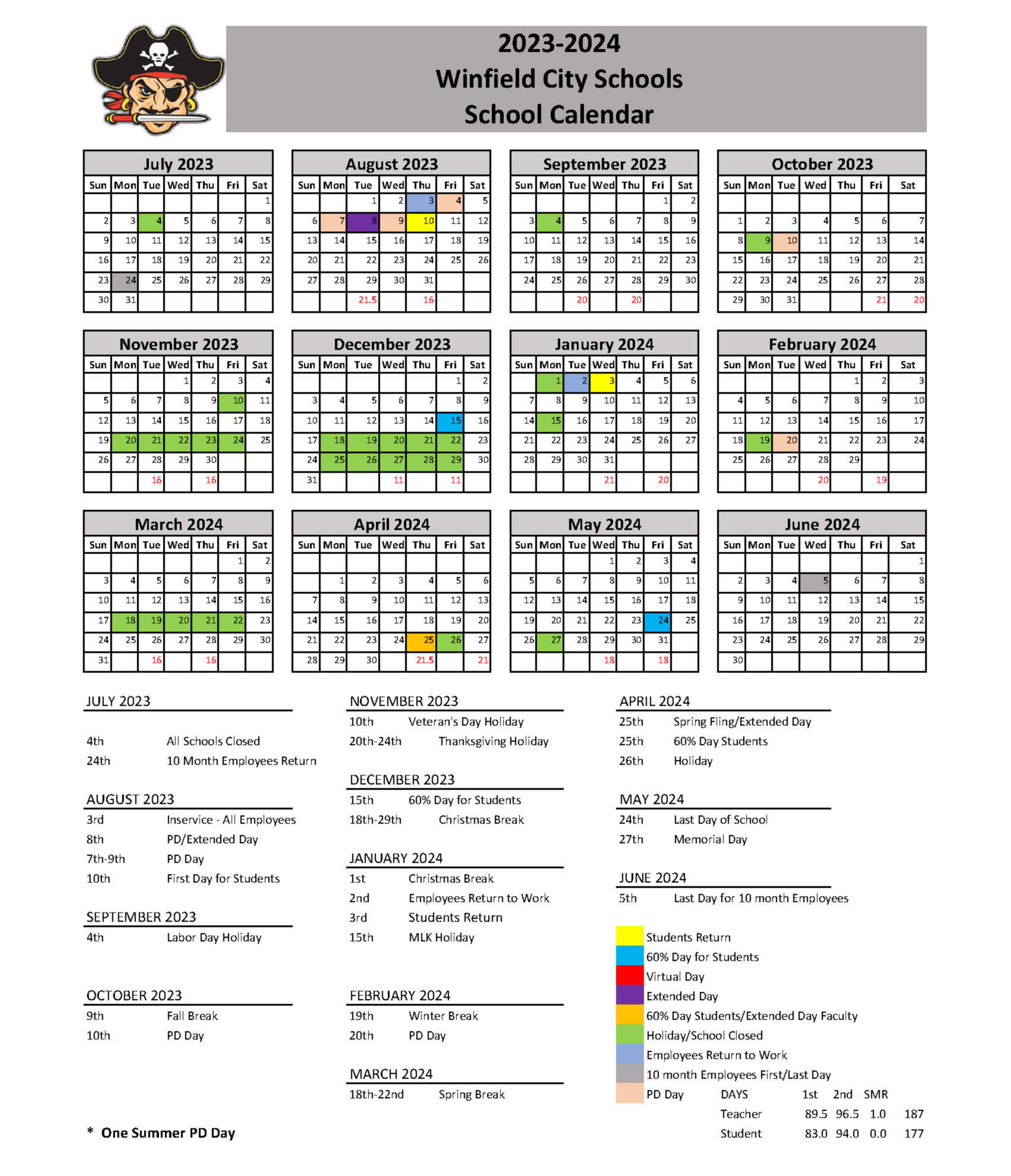 2022-2023  WCS District Calendar