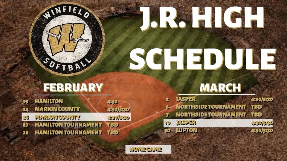 jr high softball schedule