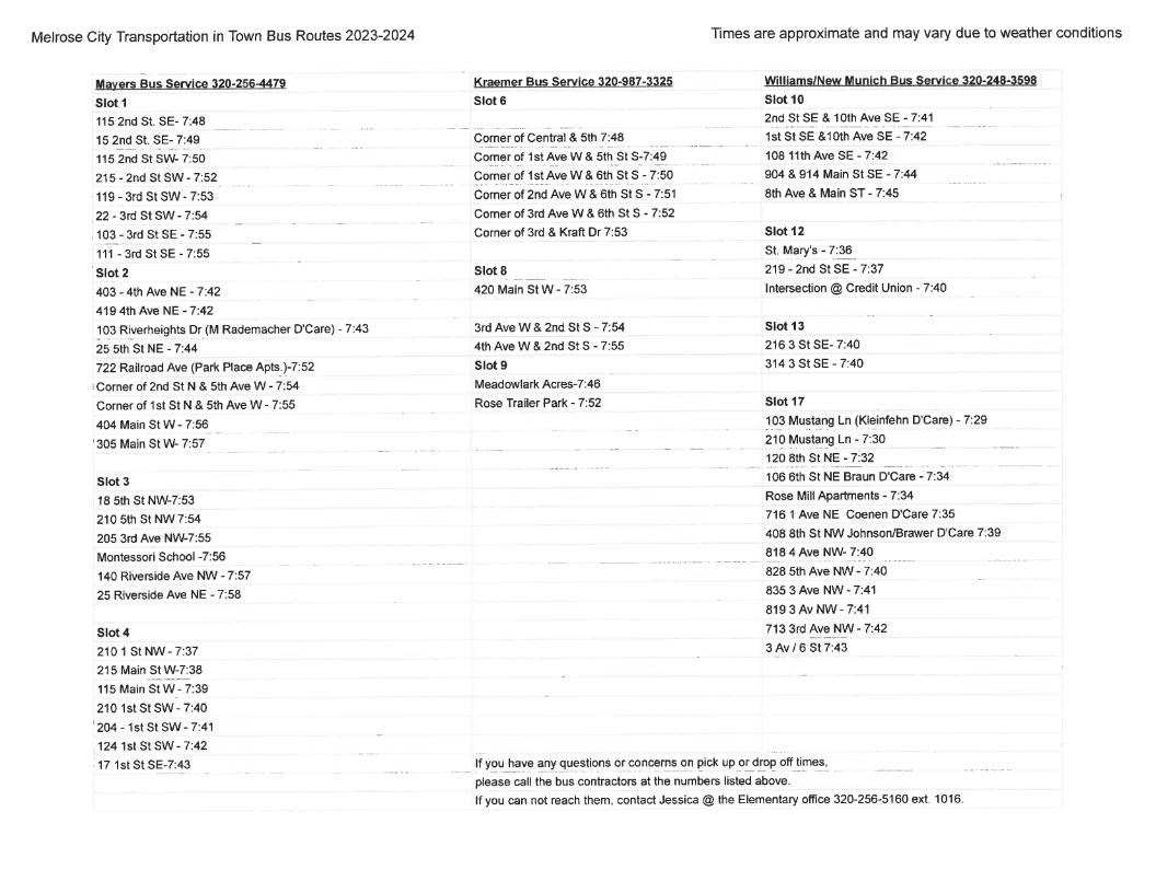 bus routes