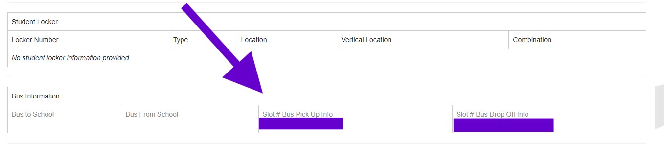 Bus Routes with purple arrow