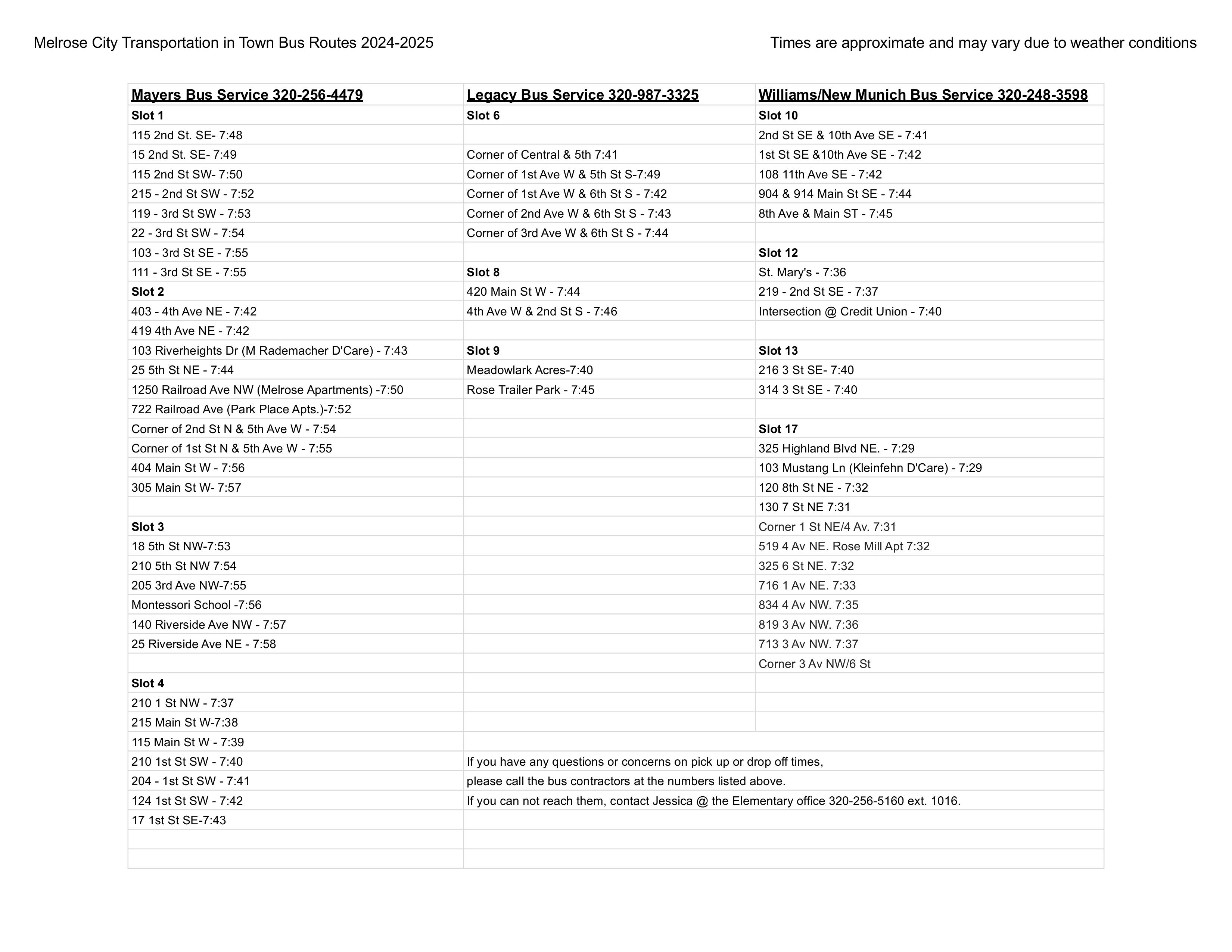 city Bus Routes