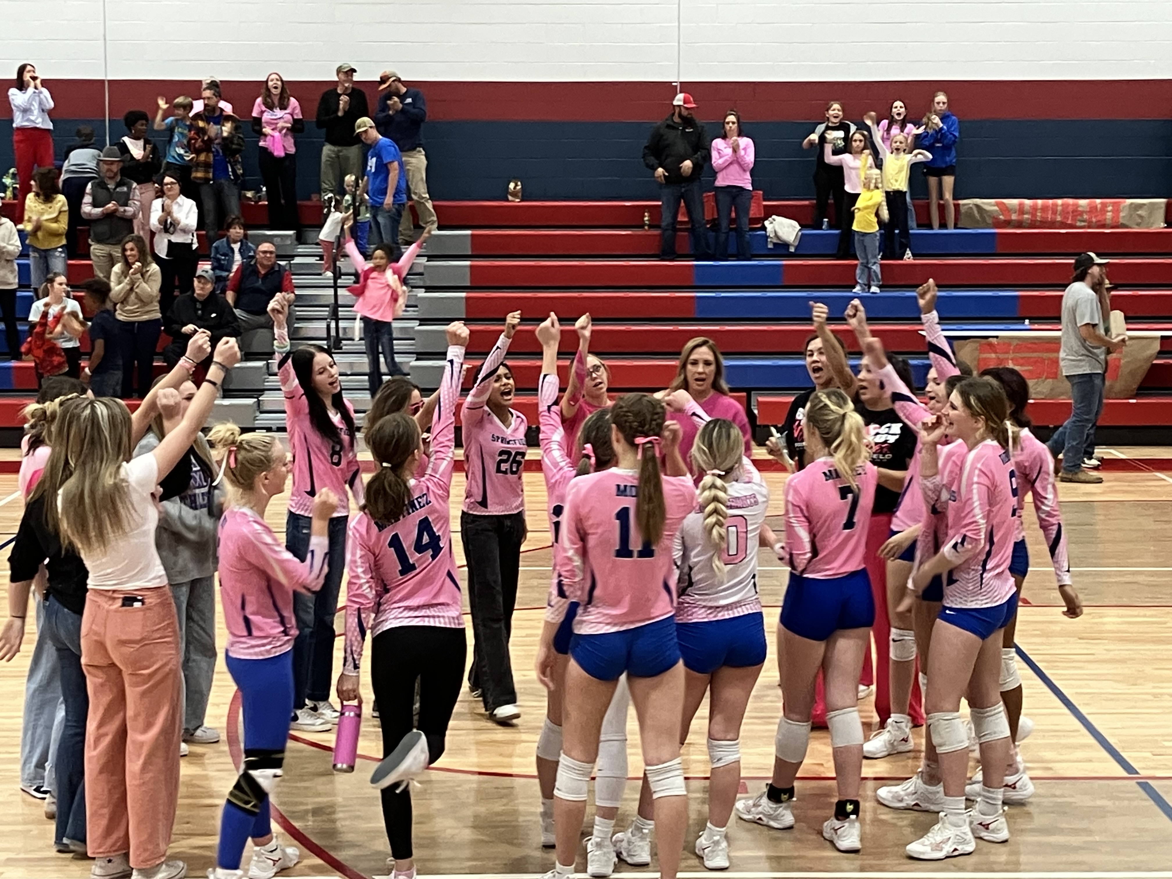 picture of volleyball time in time out huddle 
