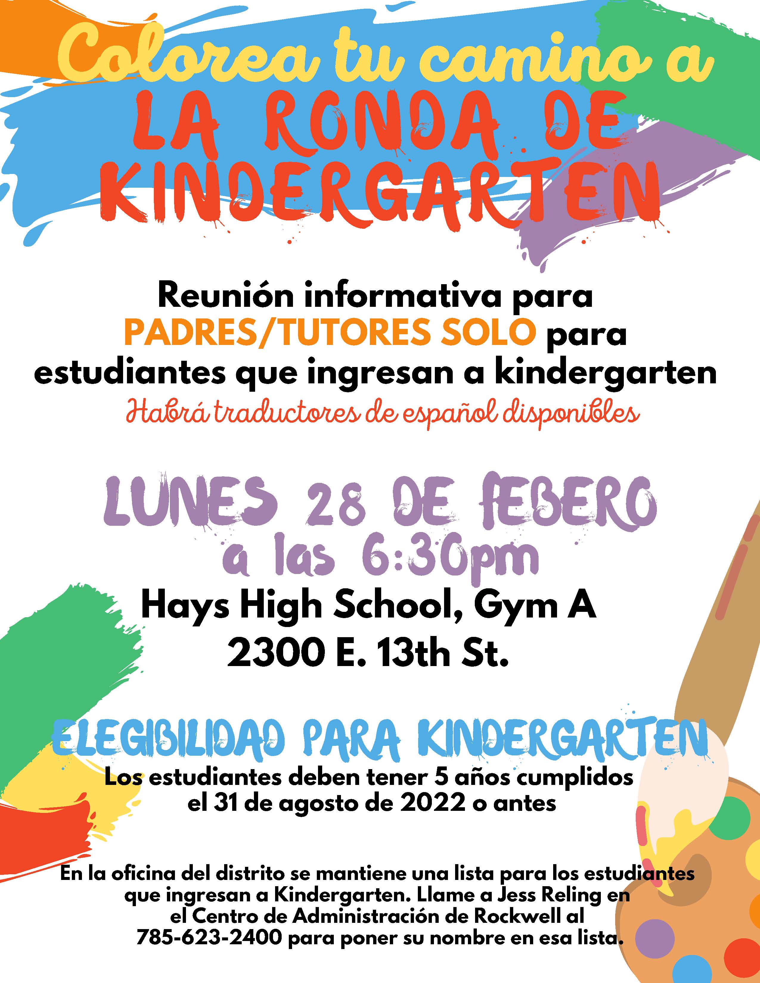 Hays Kindergarten Roundup Spanish