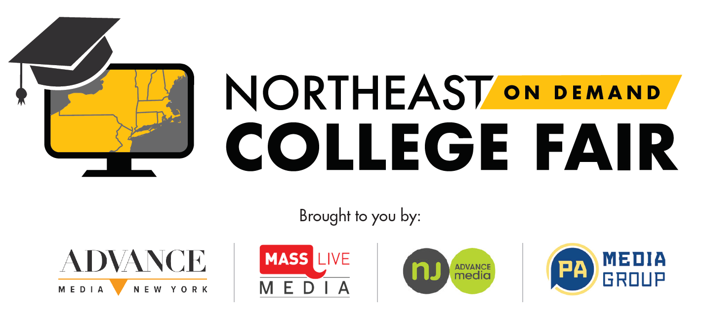 Flyer with black lettering reading " Northeast ON DEMAND College Fair  March 22-April 11"