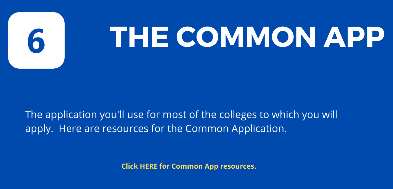 Step 6: On blue background, white letters reading "The Common Application" 