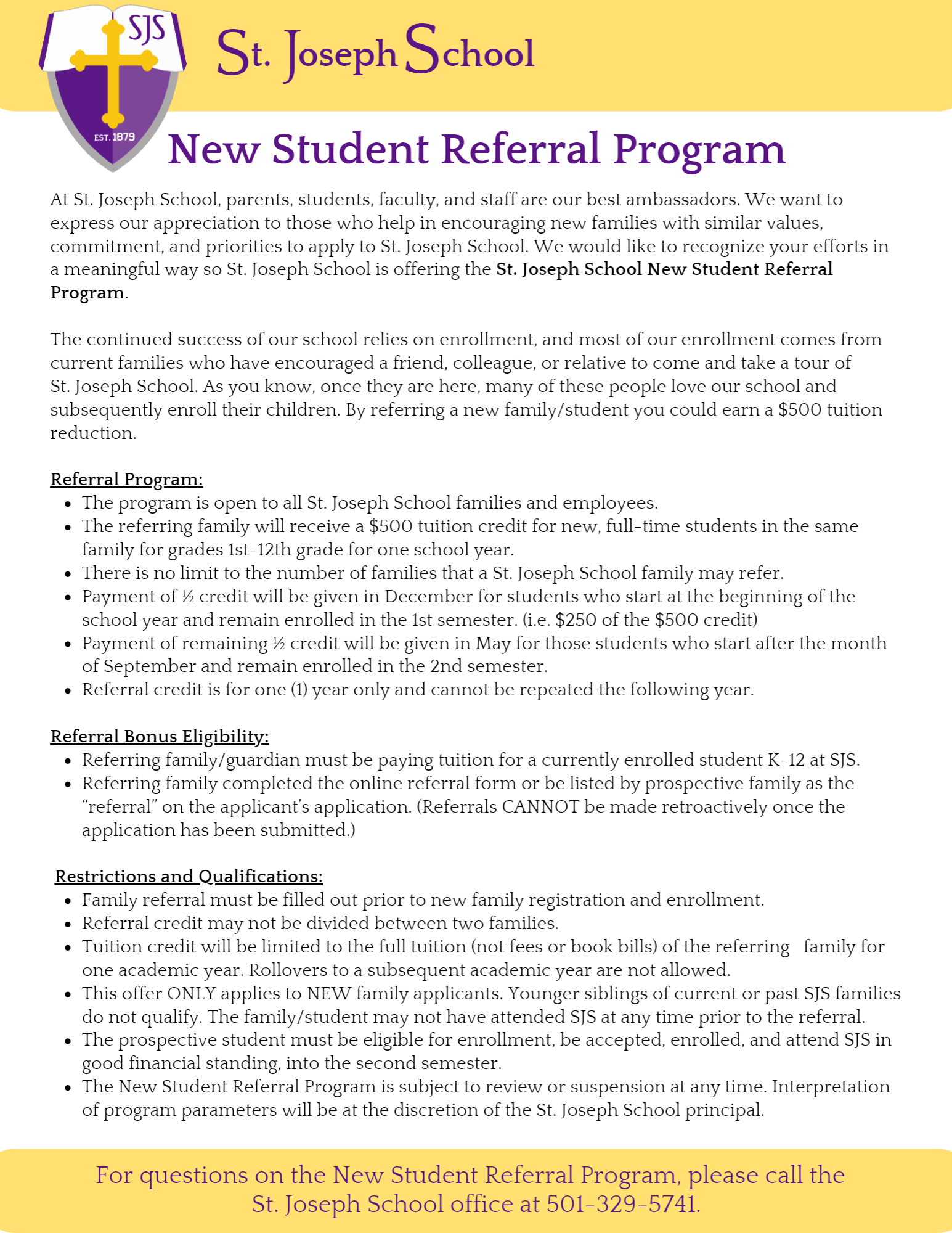 New Student Referral Program