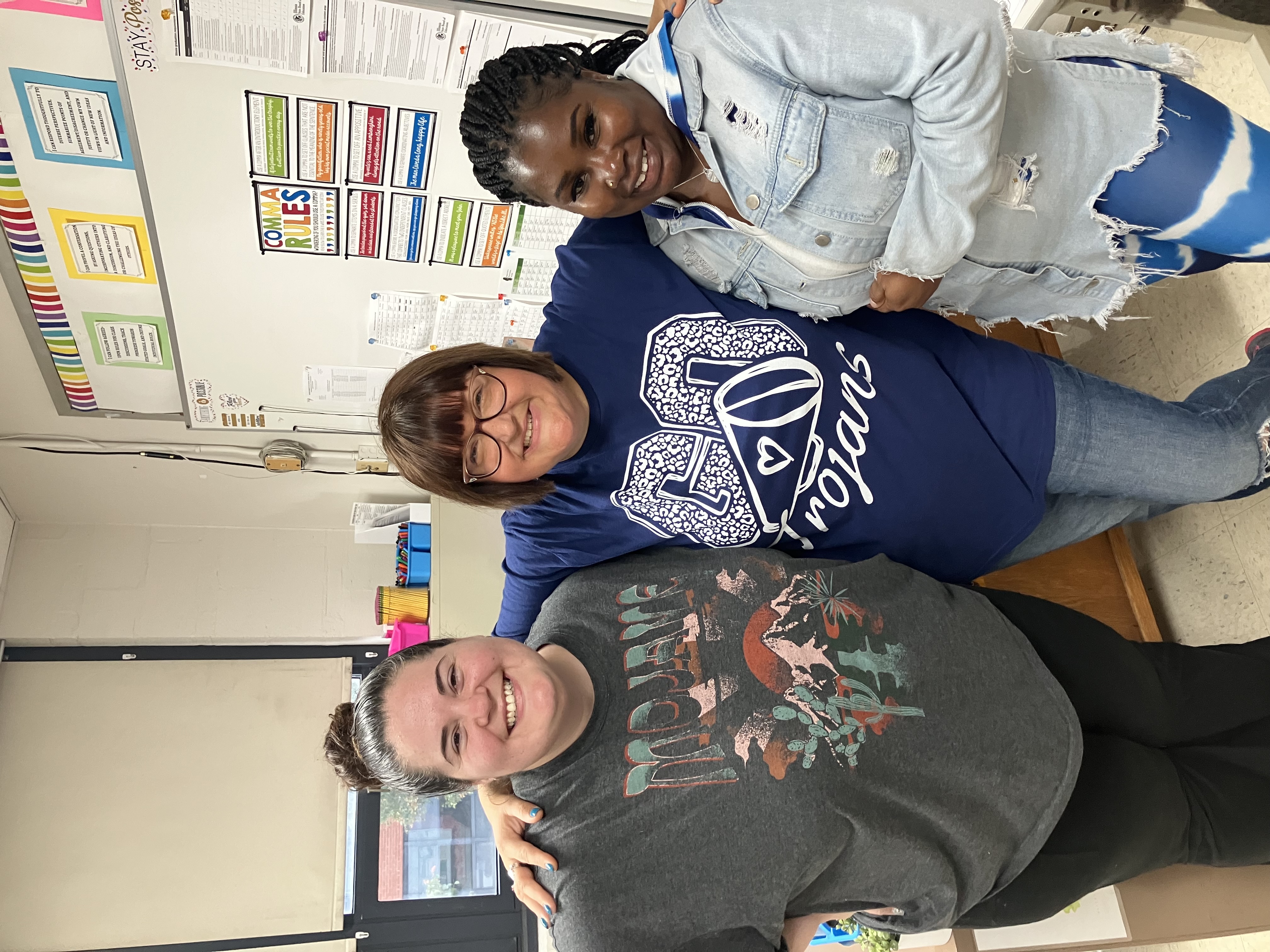 Ms. Charlebois, Mrs. Peterson, and KinderParaprofessional