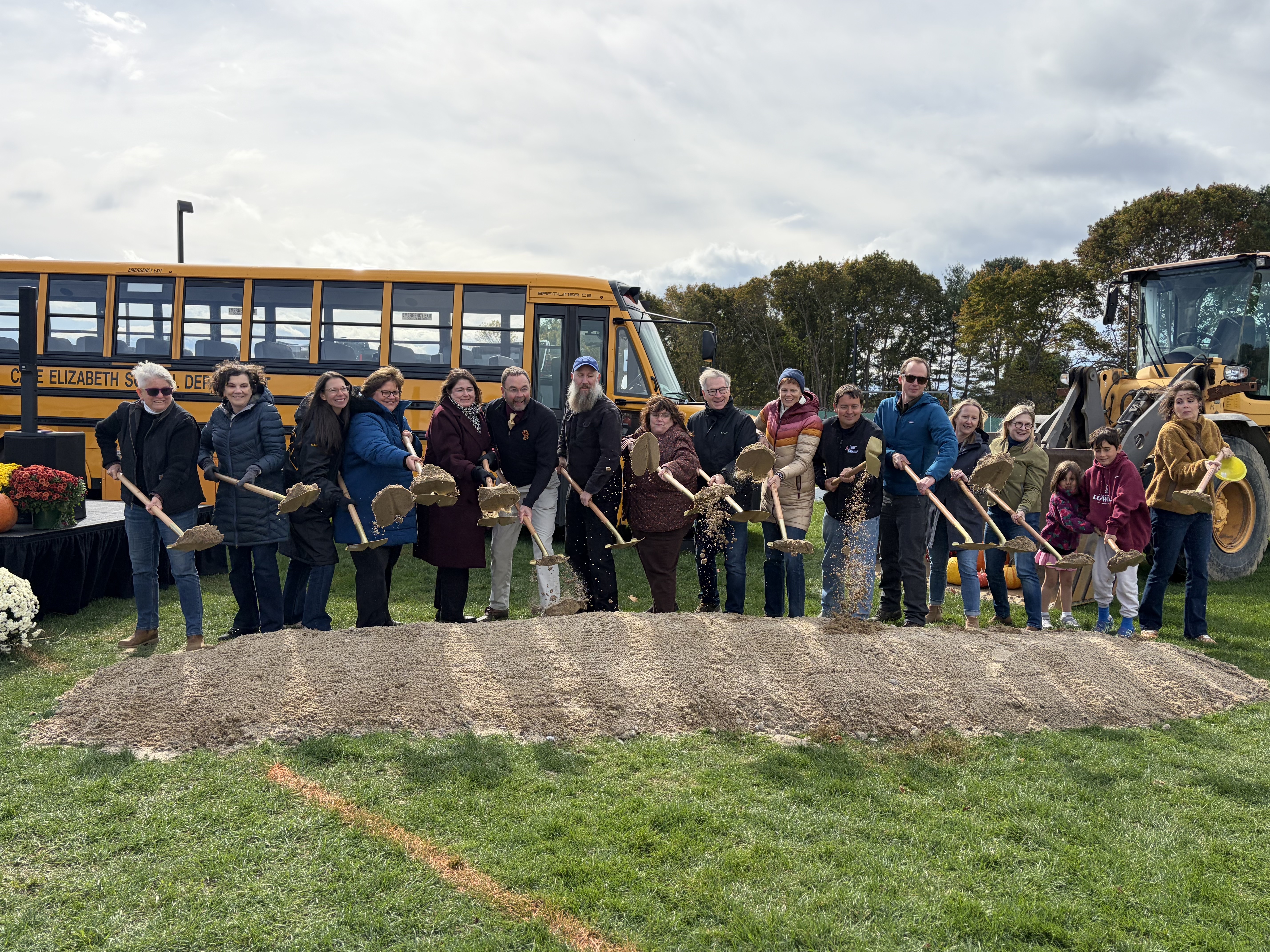 town council, school board groundbreaking