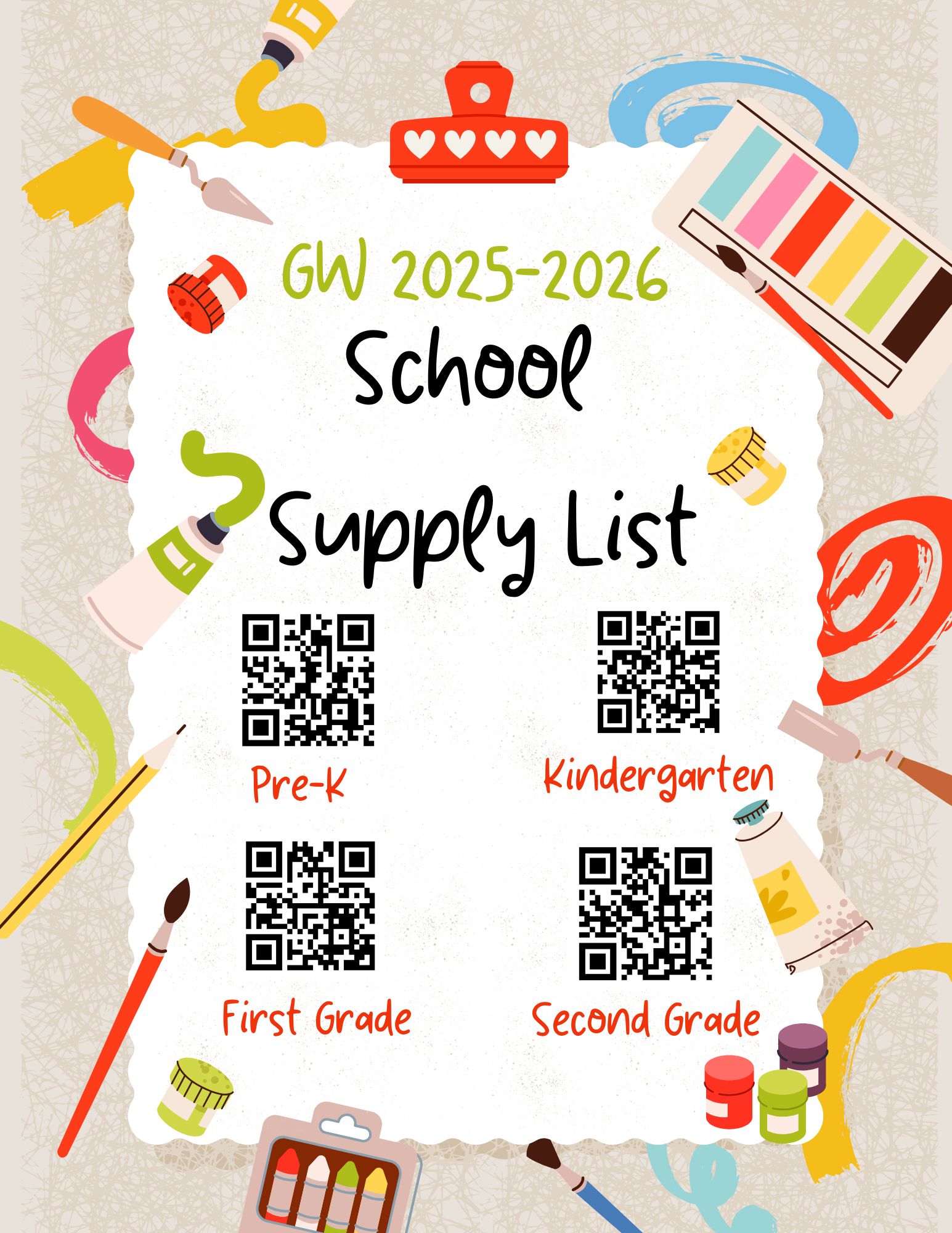 Supply Lists 2025-2026